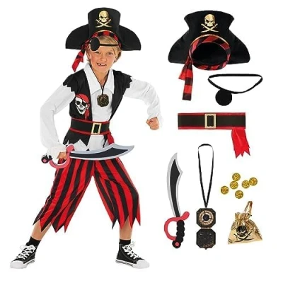 Image of Morph Costumes Kids Pirate Costume Boys Girls Fancy Dress Outfit Deckhand Toddler 7 9 Years