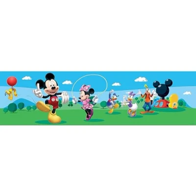 Image of Disney Mickey Mouse Self Adhesive Wall Border, PVC, Multi Colour, 0.1 x 5 m/4 197 Inch