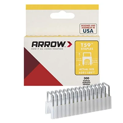 Image of Arrow Insulated Staples (300) 8x8mm Clear, 5/16 Inch X