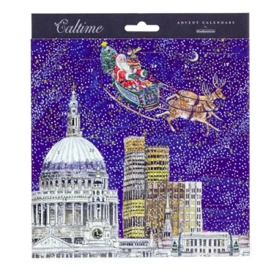 Image of Carousel Home City of London Christmas Advent Calendar Santa Traditional Picture Paper 21cm