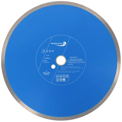 Image of PRODIAMANT Professional Diamond Cutting Disc PRORIM F702 14 inch (350mm) x 30 mm with Ring 25.4 No Breaking on Tiles Porcelain Stoneware
