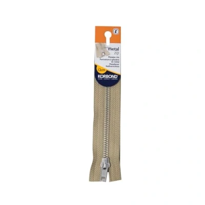 Image of KORBOND 12cm Khaki Metal Closed Ended Zip 4.7inches Ideal for Sewing, Tailoring, Crafting Cushions or Garments