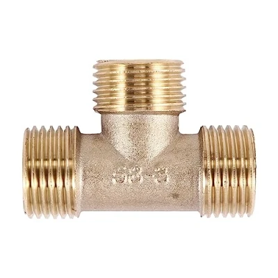 Image of Uxsjakjsd Brass T Shape Water Fuel Pipe Equal Male Tee Adapter Connector 1/2&quot; Thread