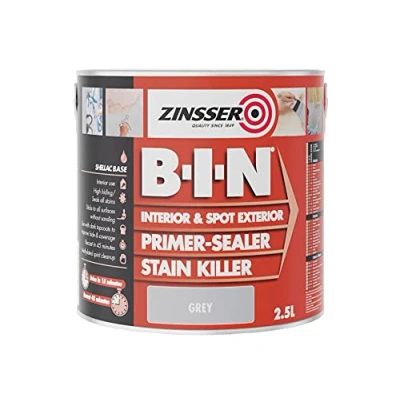 Image of Zinsser BIN Primer Sealer &amp; Stain Killer 1 Litre Grey