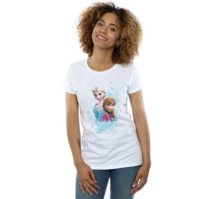 Image of Disney Women&#039;s Frozen Elsa and Anna Sisters T Shirt White Large
