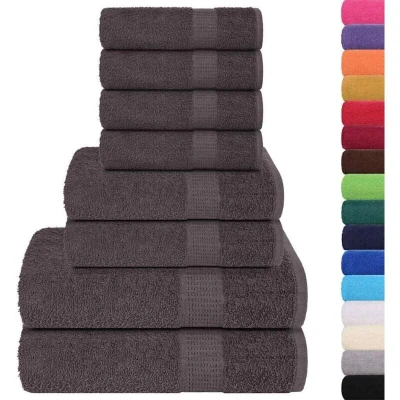 Image of vidaXL 8 Piece Towel Set Anthracite 360 gsm 100% Cotton