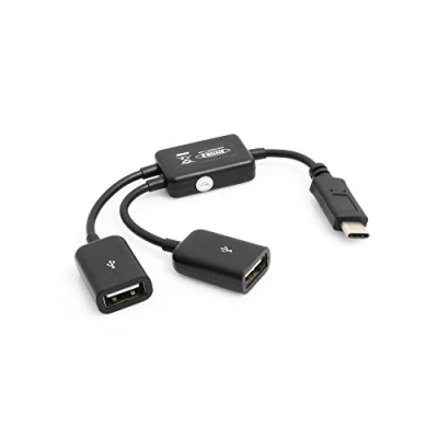 Image of System S Y Cable USB 3.1 Type C Male to 2 X A Female Splitter Hub Adapter Black 50955596