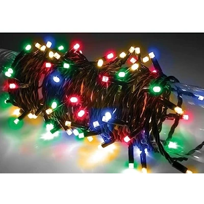 Image of HomeZone 200 Multi Coloured LED Battery Powered String Lights 8 Lighting Modes with Timer Function Hanging Warm White Chasing Festive Fairy for Indoor Outdoor Christmas Decorations