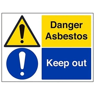Image of V Safety Danger Asbestos Keep Out Warning Sign 400mm x 300mm 2mm Rigid Plastic