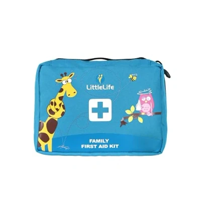 Image of LittleLife Family First Aid Kit with CE Certified Contents, Ideal for Home and Holidays to Treat Common Injuries