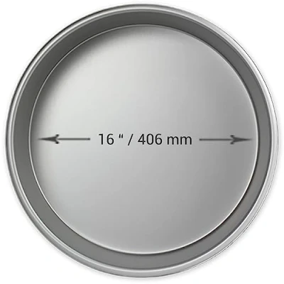 Image of PME Anodized Aluminum Round Cake Pan 16 x 2 Inches, Silver