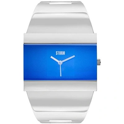 Image of STORM STARLETTI Lazer Blue Women&#039;s Sleek Watch with Rectangular dial, Edge to Glass and a Smooth Highly Polished Stainless Steel Strap