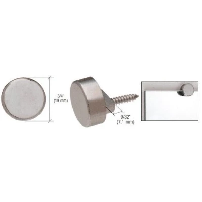 Image of CRL Brushed Nickel Round Mirror Clips Set by C.R. Laurence