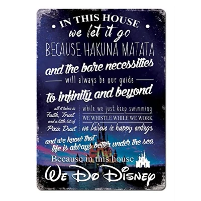Image of This House we do Disney V2 CASTLE Metal Wall Sign Plaque Art Inspirational D2P