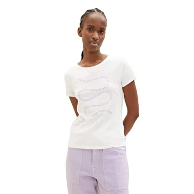 Image of TOM TAILOR Denim Ladie&#039;s 1035383 T Shirt, 10348 Gardenia White, XXL