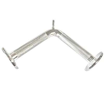 Image of Senshi Japan Cable Machine Attachments Pull Down Rope, Tricep Straight Bar, Stirrup Handle, Row Lat Pulldown Bar Multigym Multi Home Gym Exercise Accessories Bars (Chrome V Bar)
