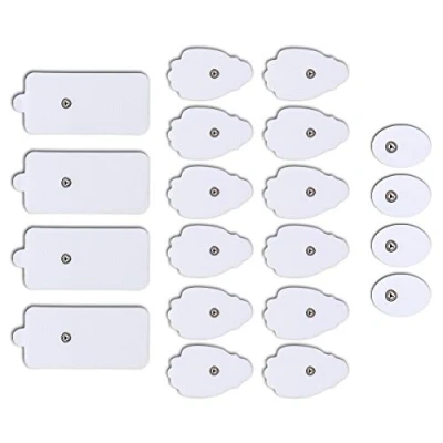 Image of QUILLE TENS Electrodes 20 Unit Pads Electrode Reusable Self Adhesive Replacement Massage (Snap on) TENS/EMS Electronic Pulse Massager