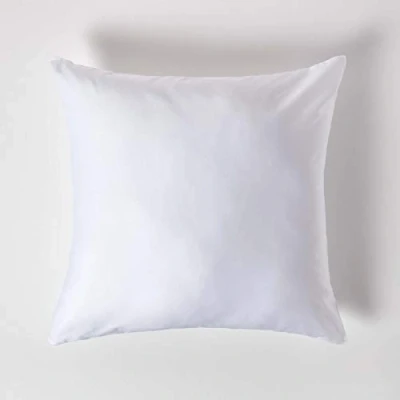 Image of HOMESCAPES White Organic Cotton Euro Size Pillowcase 80 x cm 400TC 600 Thread Count Equivalent Pillow Case with Zip