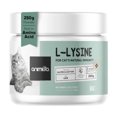 Image of animigo L Lysine For Cats 250g Powder Immunity, Skin Health, Mood Balance &amp; Calmness Supplements Gluten free, Non GMO, Dairy free Odourless