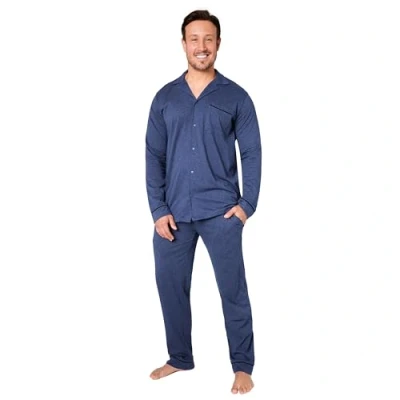 Image of CityComfort Mens Pyjamas Set Classic Button Down Nightwear Long Sleeve &amp; Bottoms PJs Cosy Lounge Wear M 3XL Sleepwear Gifts for Him (Navy Blue, 3XL)