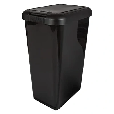 Image of Tontarelli 45L Rectangular Swing &amp; Lift Bin Black 2 in 1 Unique Lid
