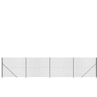 Image of vidaXL Wire Mesh Fence with Flange Anthracite 1.6x10 m