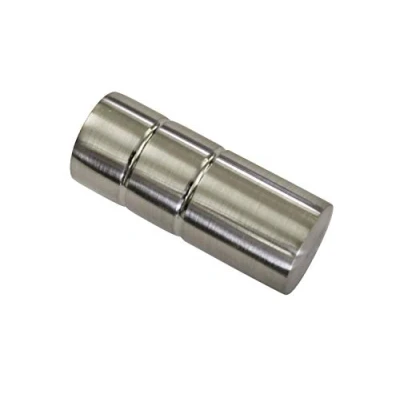 Image of Gardinia Cylinder, 2 x End Pieces, Metal, Stainless Steel Look, for Curtain Technology, Diameter, Ø 19 mm