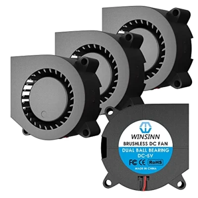 Image of WINSINN 40mm Blower Fan 5V Dual Ball Bearing 4020 40x20mm Turbine Turbo Brushless for Cooling 3D Printer Extruder Hotend High Speed (Pack of 4Pcs)