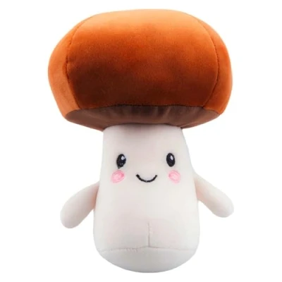 Image of VFM Mushroom Soft Toy Food Themed Cute Plush Cuddly Fluffy Stuffed Plushie, Gifts for Birthday, Valentine&#039;s Day Chirstmas 27cm Multi Coloured