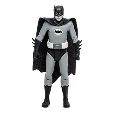 Image of McFarlane Toys, DC Multiverse, 5 inch Retro Batman (Black and White) Action Figure with Word Bubbles, Collectible 1960&#039;s TV Ages 12+