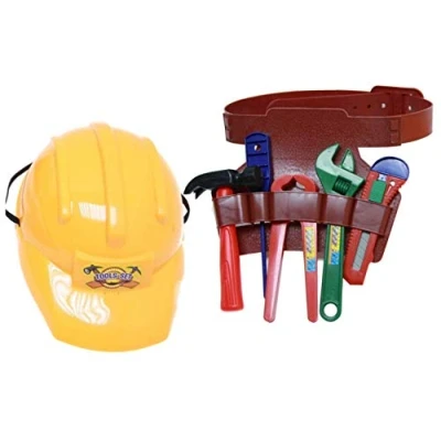 Image of Kids Builder Play Set Hard Hat Tool Belt Tools Gift Bag Children Toy