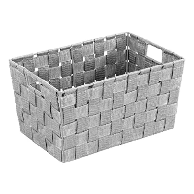 Image of WENKO 22791100 Storage basket Adria Grey Size S bathroom basket, kitchen Polypropylene, 30 x 15 20 cm,