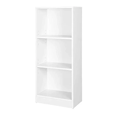 Image of VASAGLE 3 Tier Bookcase with Adjustable Shelves, Kid’s Bookshelf and Storage Unit for Study Home Office, 40 x 24 93 cm, White LBC103W