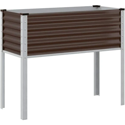 Image of vidaXL Garden Planter Brown 100x41x90 cm Steel