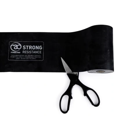 Image of Fitness Mad Unisex&#039;s Resistance Band Roll 15m x 15cm, Black, Strong
