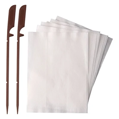 Image of FACKELMANN 2 tea filter sticks + 40 bags, plastic, white, brown, dimensions: 10 x 7.5 cm, length of sticks: approx. 14.5 cm