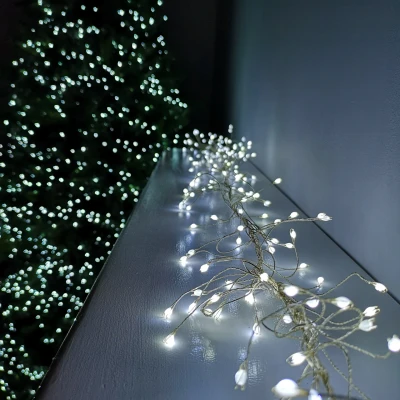 Image of 430 LED 2.7m Premier Christmas Outdoor 8 Function Garland Wire Lights Cool White