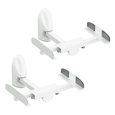 Image of mahara White Universal speaker Mounts Pair of swivel &amp; tilt brackets Side clamping Max Weight 20Kg 130 20