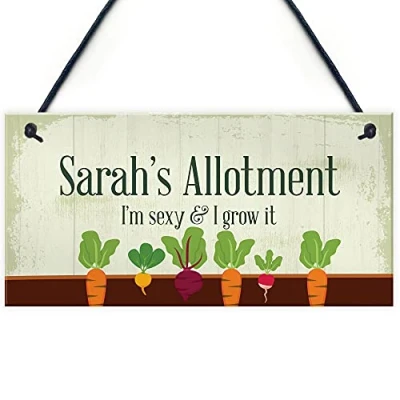Image of RED OCEAN Personalised Funny Allotment Sign Gift For Gardener Garden Shed Greenhouse