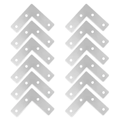 Image of L Brackets for Wood 12pcs, 90 Degree Flat Plates Corner Bracket, Right Angle Brackets, 5x5cm Heavy Duty Metal Repair with 48 Pcs Screws