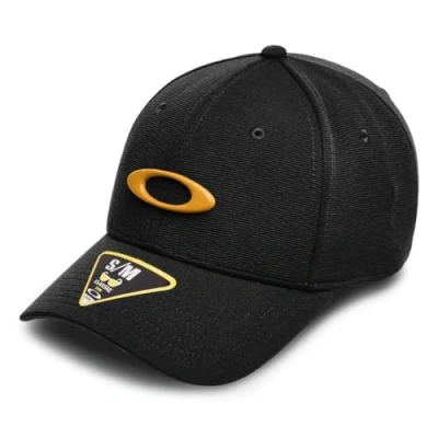 Image of Oakley Unisex TINCAN CAP, Blackout/Pure Gold, S M UK