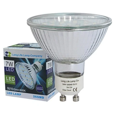 Image of Long Life Lamp Company 63mm GU10 LED 7w Replacment for Bulb 26SMD 650 Lumens Cool White