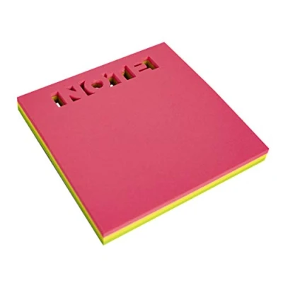 Image of APLI 18336 Die Cut Notes 75 x mm Sheets Pad 3 Assorted Colours Fluorescent