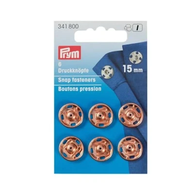Image of Prym Snap Fasteners, Metal, Rose Gold, 9.3 x 5.7 2 cm