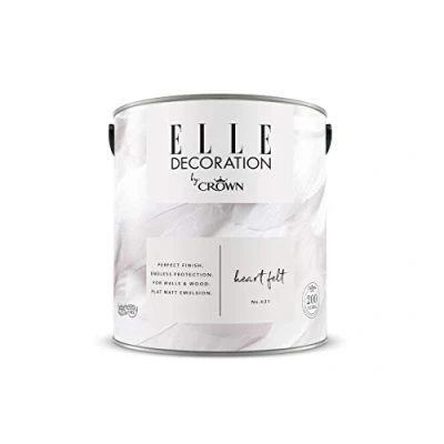 Image of ELLE Decoration by CROWN 2.5L Flat MATT Emulsion Paint Heart Felt No 621
