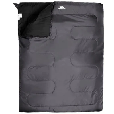 Image of Trespass Unisex&#039;s CATNAP 3 Season Double Sleeping Bag, Water Repellent 180 x 140 cm, Granite