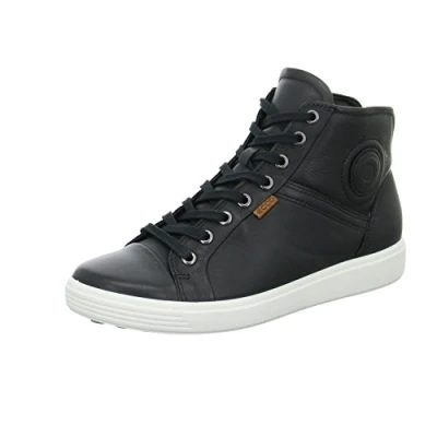Image of ECCO SOFT 7 Hightop trainers, Women&#039;s, Size: 2.5 3, Black Leather