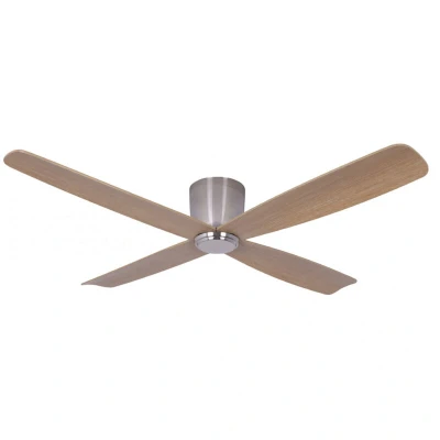Image of Beacon Lighting ceiling fan Fraser chrome/teak DC quiet Ø 132 cm