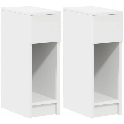 Image of vidaXL Bedside Cabinets with Drawer 2 pcs White 20x36x60 cm