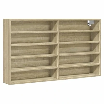 Image of vidaXL Vitrine Cabinet Floating Shelf, Sonoma Oak Engineered Wood, 100x15x58cm, Modern Design, Multi Purpose Storage for Living Room, Bedroom, Hallway